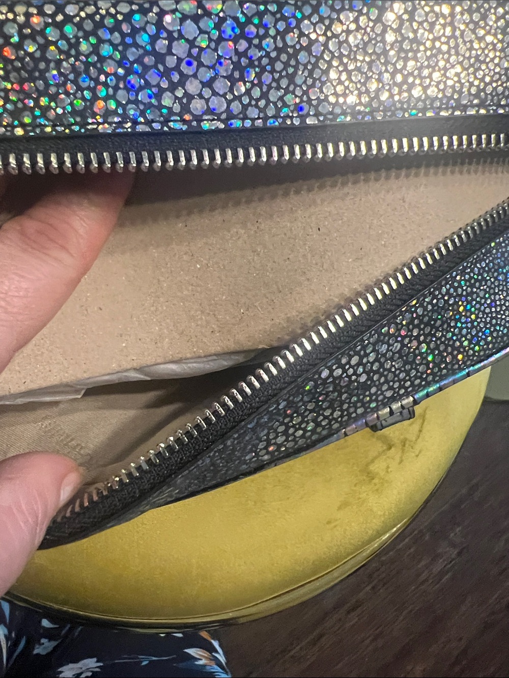 Brahmin Mara Royal Blue Ardwell Mini Bag NWT Iridescent Leather $355 - Picture 5 of 11